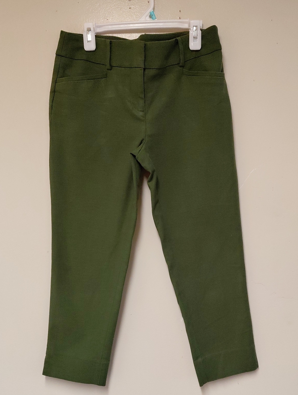Loft Women's Olive Green Cropped Chino Pants Size 2 Petite
